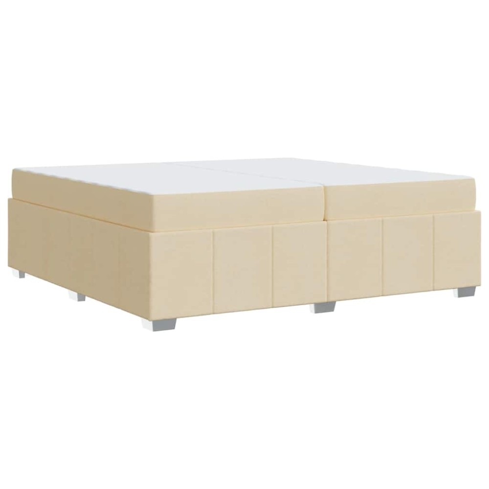 vidaXL Cadru de pat cu saltea Crem 200 x 200 cm țesătură