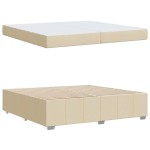vidaXL Cadru de pat cu saltea Crem 200 x 200 cm țesătură