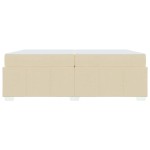 vidaXL Cadru de pat cu saltea Crem 200 x 200 cm țesătură