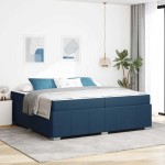 vidaXL Cadru de pat cu saltea albastru 200 x 200 cm țesătură