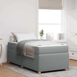 vidaXL Cadru de pat cu saltea Gri deschis 80 x 200 cm țesătură