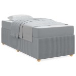 vidaXL Cadru de pat cu saltea Gri deschis 80 x 200 cm țesătură