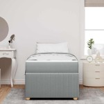 vidaXL Cadru de pat cu saltea Gri deschis 80 x 200 cm țesătură