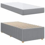 vidaXL Cadru de pat cu saltea Gri deschis 80 x 200 cm țesătură