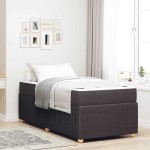 vidaXL Cadru de pat cu saltea Maro închis 80 x 200 cm țesătură