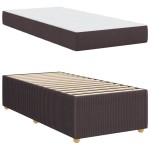 vidaXL Cadru de pat cu saltea Maro închis 80 x 200 cm țesătură