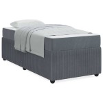 vidaXL Cadru de pat cu saltea cu saltea Gri închis 80 x 200 cm Catifea