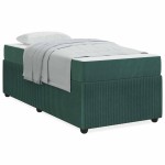 vidaXL Cadru de pat cu saltea Verde închis 80 x 200 cm Catifea