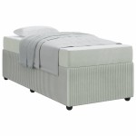 vidaXL Cadru de pat cu saltea Gri deschis 90 x 190 cm Catifea