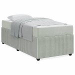 vidaXL Cadru de pat cu saltea Gri deschis 90 x 200 cm Catifea
