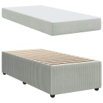 vidaXL Cadru de pat cu saltea Gri deschis 90 x 200 cm Catifea