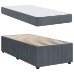 vidaXL Cadru de pat cu saltea cu saltea Gri închis 90 x 200 cm Catifea