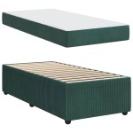 vidaXL Cadru de pat cu saltea Verde închis 90 x 200 cm Catifea