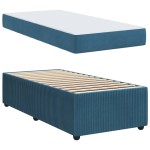 vidaXL Cadru de pat cu saltea cu saltea albastru 90 x 200 cm Catifea