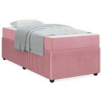 vidaXL Cadru de pat cu saltea cu saltea Roz 90 x 200 cm Catifea