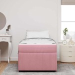 vidaXL Cadru de pat cu saltea cu saltea Roz 90 x 200 cm Catifea