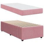vidaXL Cadru de pat cu saltea cu saltea Roz 90 x 200 cm Catifea