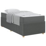 vidaXL Cadru de pat cu saltea Gri închis 100 x 200 cm țesătură