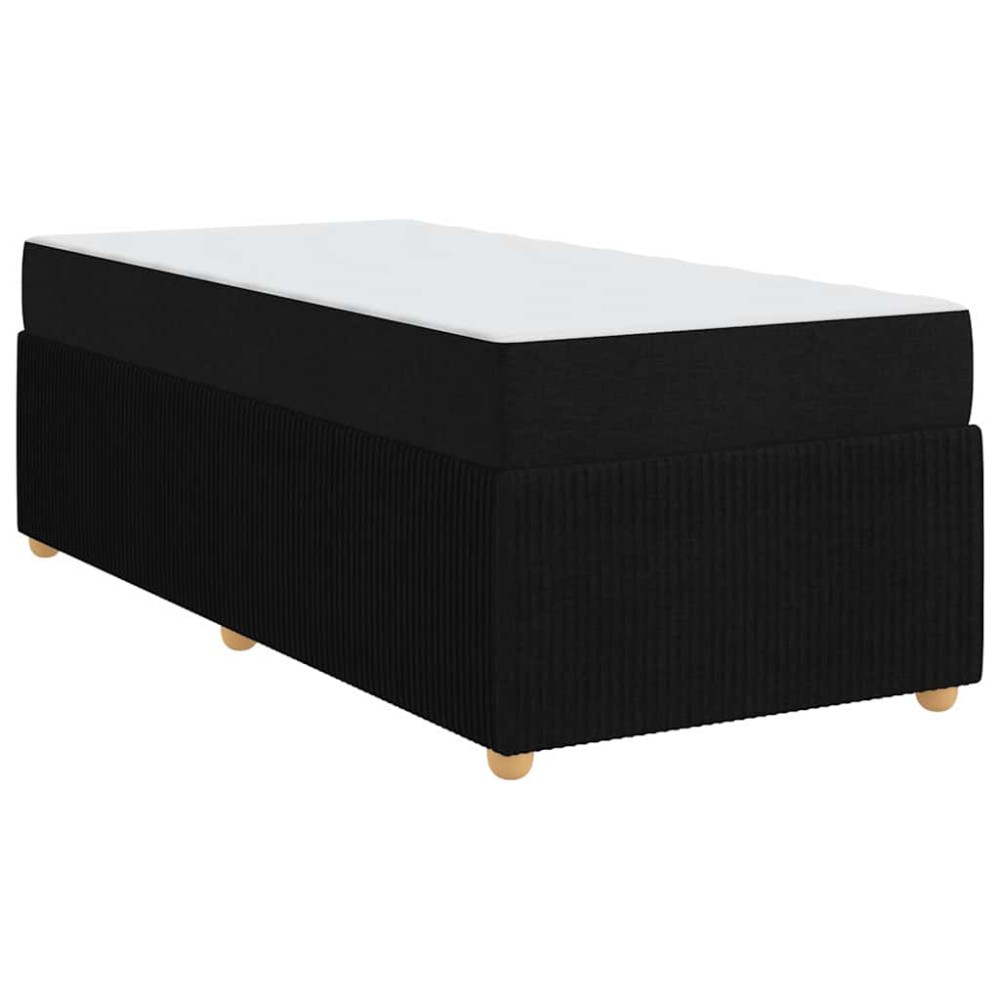 vidaXL Cadru de pat cu saltea cu saltea Negru 100 x 200 cm țesătură