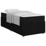 vidaXL Cadru de pat cu saltea cu saltea Negru 100 x 200 cm țesătură