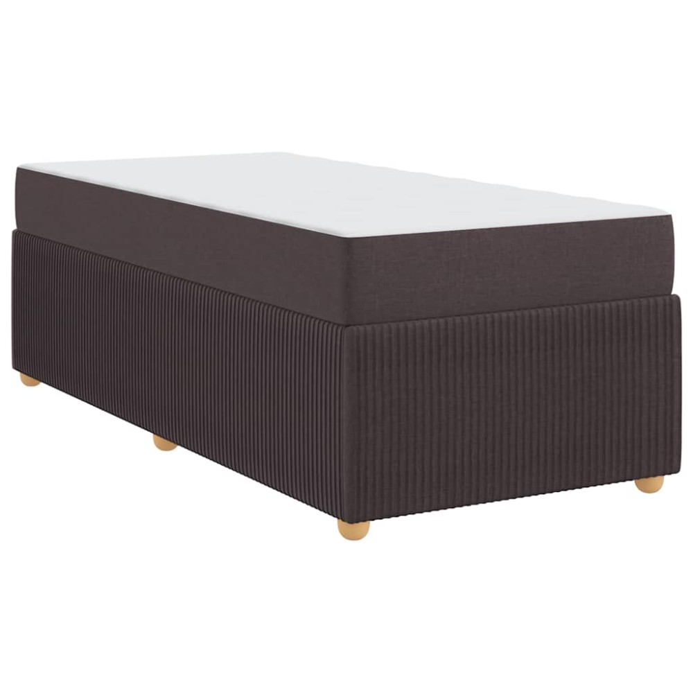 vidaXL Cadru de pat cu saltea Maro închis 100 x 200 cm țesătură