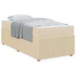 vidaXL Cadru de pat cu saltea cu saltea Crem 100 x 200 cm țesătură vidaXL Cadru de pat cu saltea cu saltea Crem 100 x 200 cm țesătură