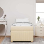 vidaXL Cadru de pat cu saltea cu saltea Crem 100 x 200 cm țesătură vidaXL Cadru de pat cu saltea cu saltea Crem 100 x 200 cm țesătură