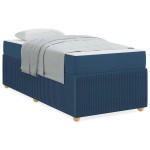 vidaXL Cadru de pat cu saltea cu saltea albastru 100 x 200 cm țesătură
