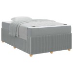 vidaXL Cadru de pat cu saltea Gri deschis 120 x 190 cm țesătură
