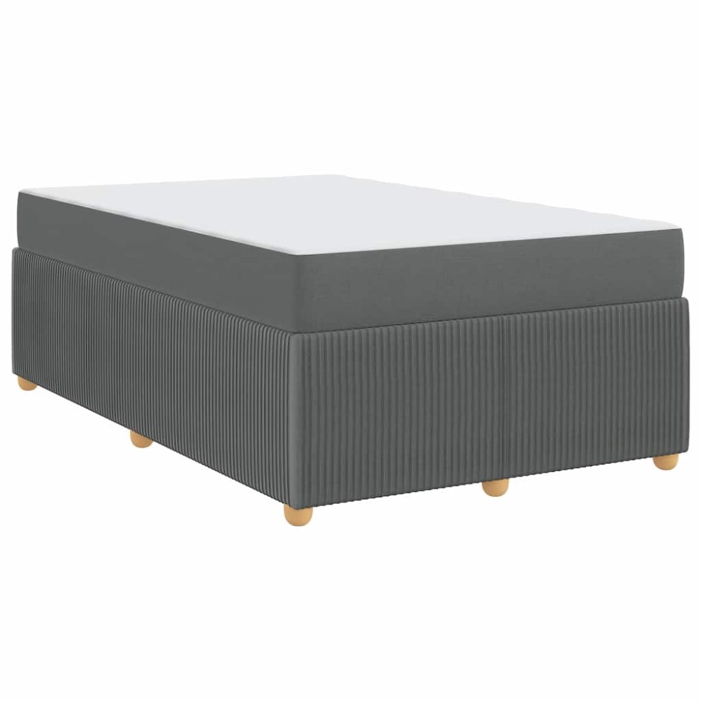 vidaXL Cadru de pat cu saltea Gri închis 120 x 190 cm țesătură