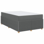 vidaXL Cadru de pat cu saltea Gri închis 120 x 190 cm țesătură