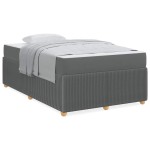 vidaXL Cadru de pat cu saltea Gri închis 120 x 190 cm țesătură