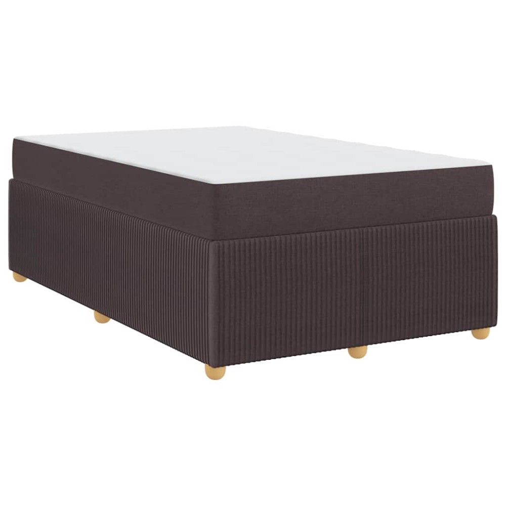 vidaXL Cadru de pat cu saltea Maro închis 120 x 190 cm țesătură