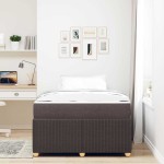 vidaXL Cadru de pat cu saltea Maro închis 120 x 190 cm țesătură