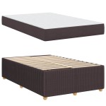 vidaXL Cadru de pat cu saltea Maro închis 120 x 190 cm țesătură