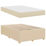 vidaXL Cadru de pat cu saltea cu saltea Crem 120 x 190 cm țesătură