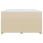 vidaXL Cadru de pat cu saltea cu saltea Crem 120 x 190 cm țesătură