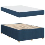 vidaXL Cadru de pat cu saltea cu saltea albastru 120 x 190 cm țesătură