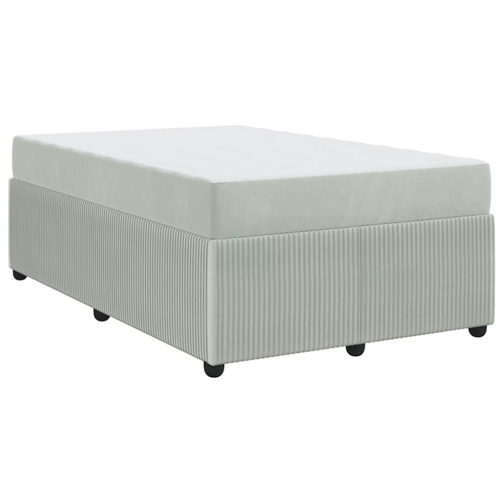 vidaXL Cadru de pat cu saltea Gri deschis 120 x 190 cm Catifea
