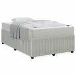 vidaXL Cadru de pat cu saltea Gri deschis 120 x 190 cm Catifea