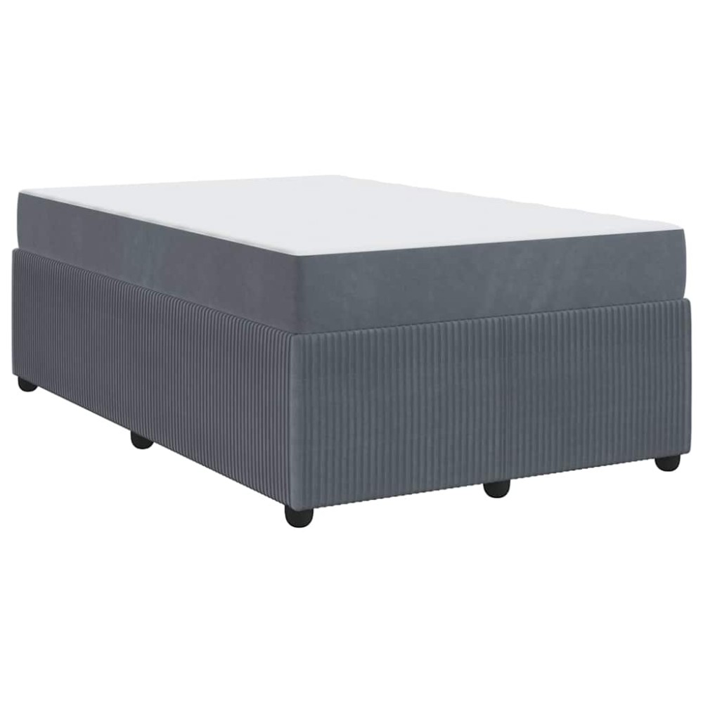 vidaXL Cadru de pat cu saltea Gri închis 120 x 190 cm Catifea