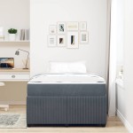 vidaXL Cadru de pat cu saltea Gri închis 120 x 190 cm Catifea