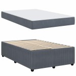 vidaXL Cadru de pat cu saltea Gri închis 120 x 190 cm Catifea