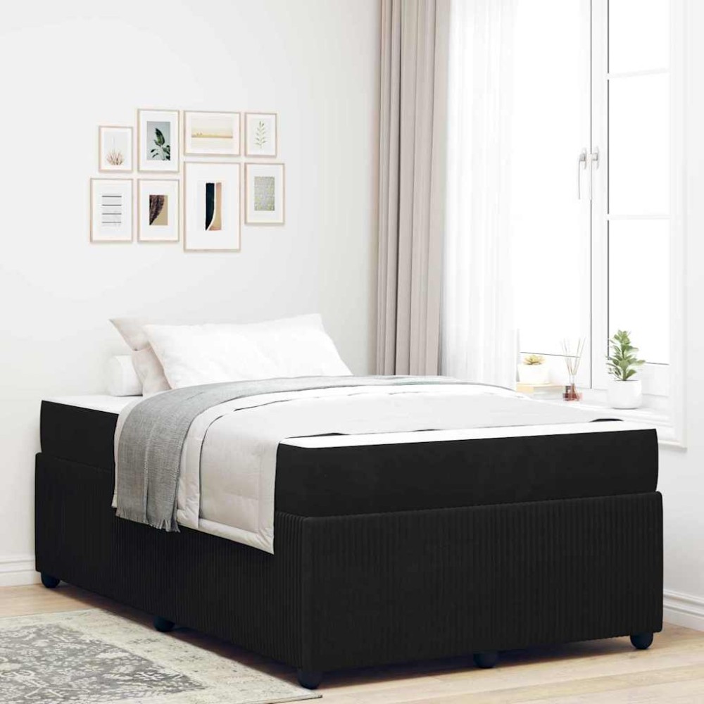 vidaXL Cadru de pat cu saltea cu saltea Negru 120 x 190 cm Catifea