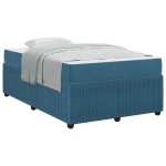 vidaXL Cadru de pat cu saltea cu saltea albastru 120 x 190 cm Catifea