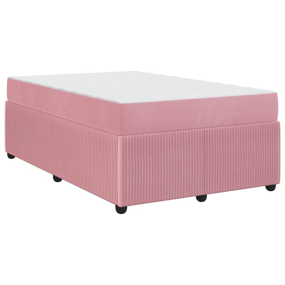 vidaXL Cadru de pat cu saltea cu saltea Roz 120 x 190 cm Catifea