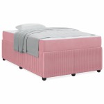 vidaXL Cadru de pat cu saltea cu saltea Roz 120 x 190 cm Catifea