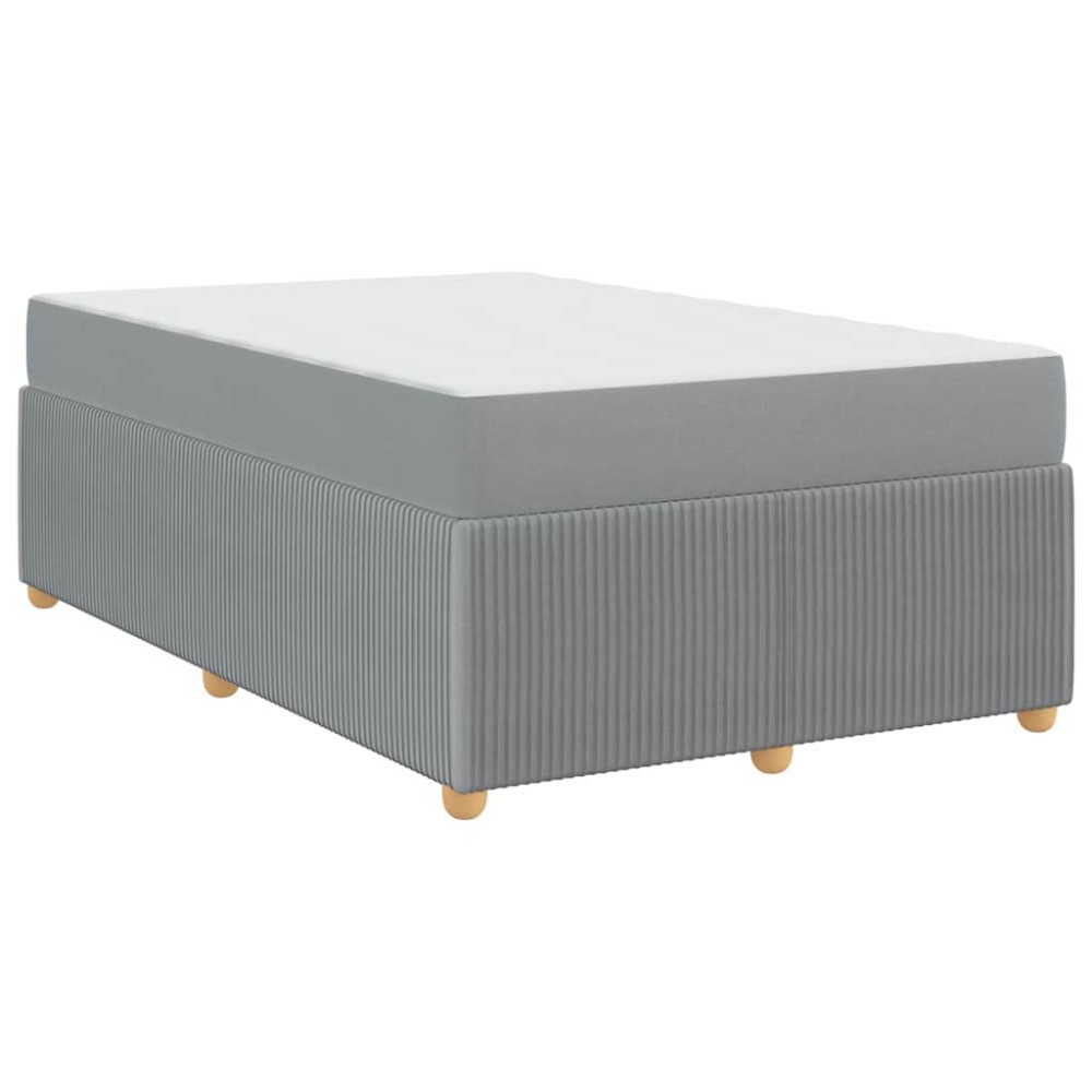 vidaXL Cadru de pat cu saltea Gri deschis 120 x 200 cm țesătură