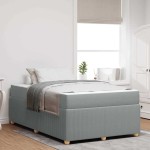 vidaXL Cadru de pat cu saltea Gri deschis 120 x 200 cm țesătură