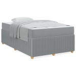 vidaXL Cadru de pat cu saltea Gri deschis 120 x 200 cm țesătură